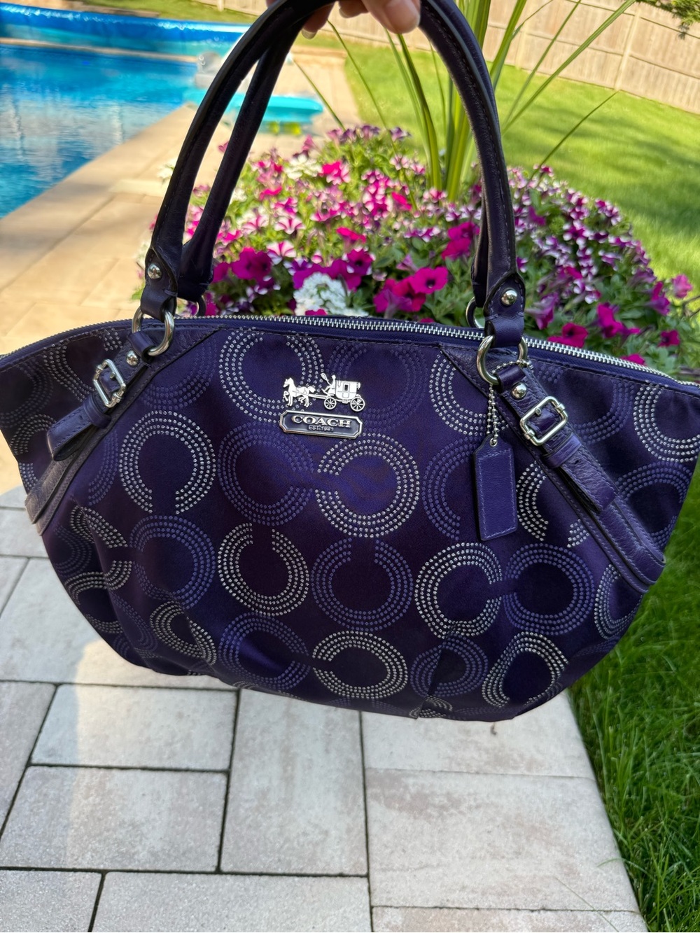 Coach op art dot Madison Sophia  Signature Tote Bag